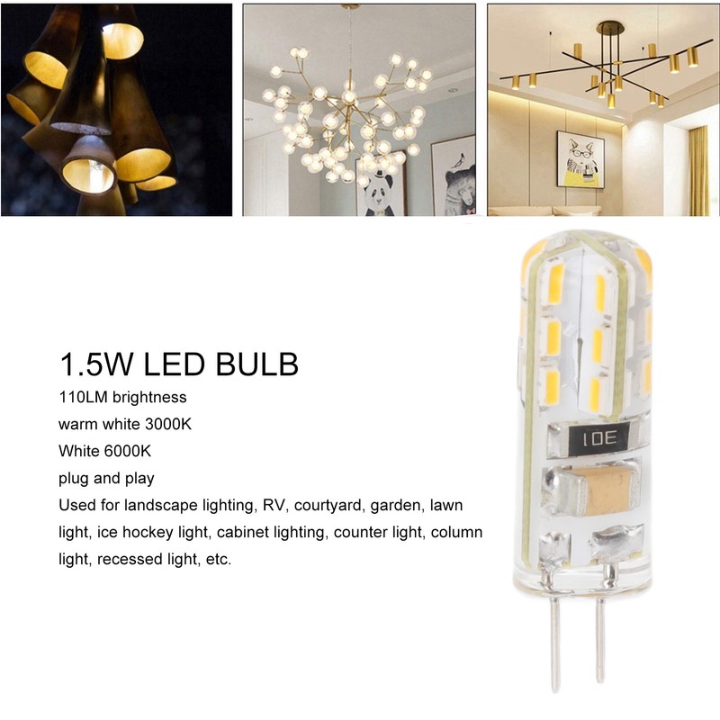 10pcs G4 LED Bulb Double Feet Base 1.5W AC110V 110LM
