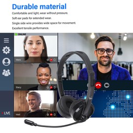 Sanpyl Auriculares de Oficina, Auriculares telefónicos con Cable y micrófono Giratorio de 120 Grados, Auriculares portátiles con Cable omnidireccionales con Clavija de 4 y 3,5