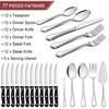 LIANYU 77-Piece Silverware Flatware Set for 12, Plus Steak Knives