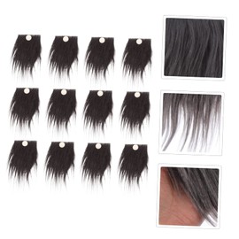TEHAUX 12 Sets Faux Fur Dwarf Beard DIY Accessories for Gnome Crafts Deep Gray Color for Cosplay Home and Creative Projects