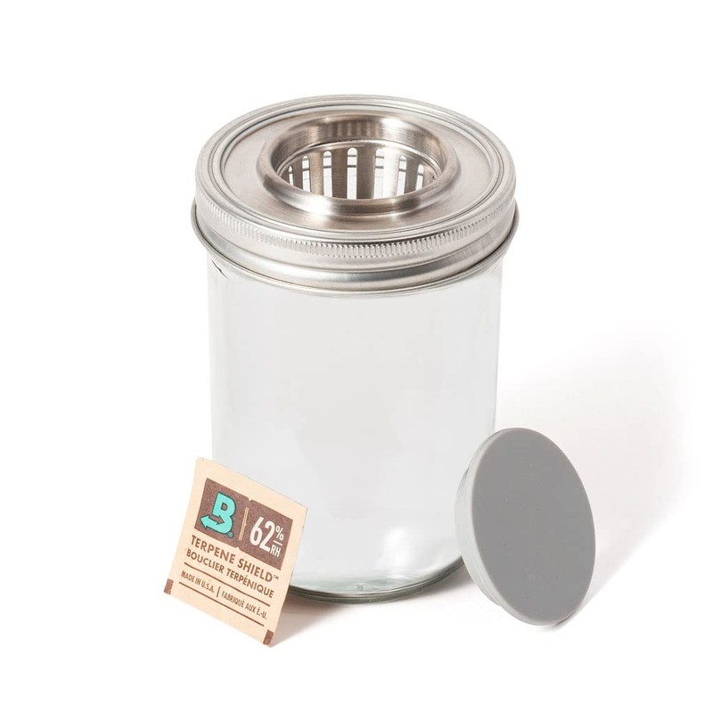 Herbware Humidity Pack Holder Mason Jar Lid, Wide Mouth, Stainless