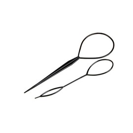 2PCS 1 Large +1 Small Black Hair Styers Styling Hairdressing Accessories Hair Pull Needle Dish Braid Ponytail Maker Braiding Tool for Women Lady Girls