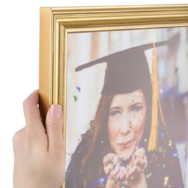 ArtToFrames 6x39 Inch Gold Picture Frame, This 1.28 Inch Custom Wood Poster Frame is Gold, Great for Your Art or Photos - Comes with Economy Acrylic