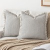 YEENAASY Striped Farmhouse Throw Pillow Covers 18X18 Set of 2