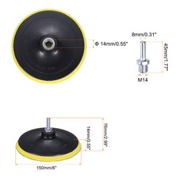 sourcing map 6 Inch Hook and Loop Sanding Disc Pads M14 Shank PP Drill Sanding Attachment, Sand Paper for Power Tools - Yellow + Black 5 Set 10pcs