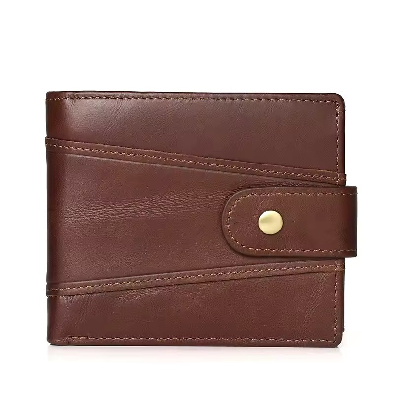 Men's Genuine Cow Leather RFID Wallet with Coin Pocket &
