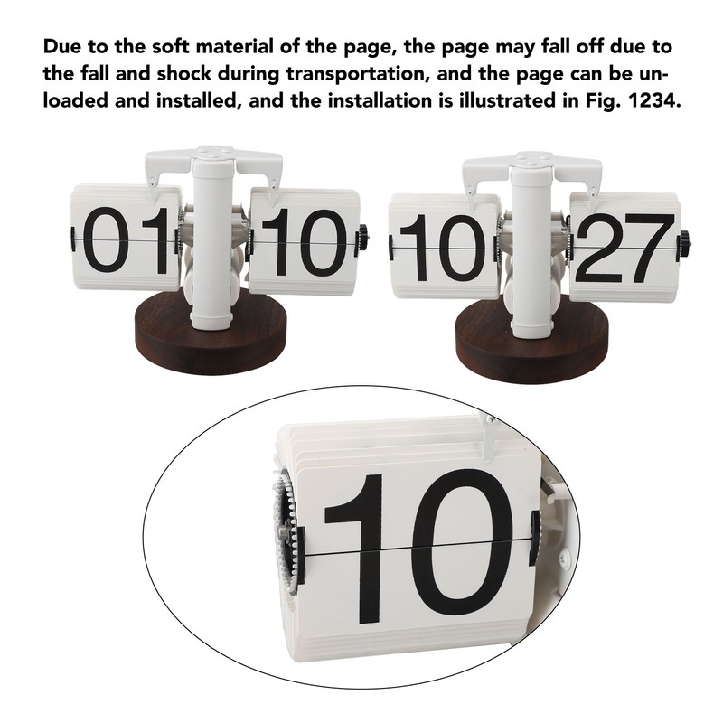 Flip Desk Clock Retro Single Sided Battery Powered Retro Vintage