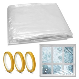 Winter Thermal Cover Window Insulation Film, Heat Protection Film Window Insulation Film Kit, DIY Insulation Film Window Cold Protection Film Window with for Windproof and Warm in Winter (Clear, 1.6 x