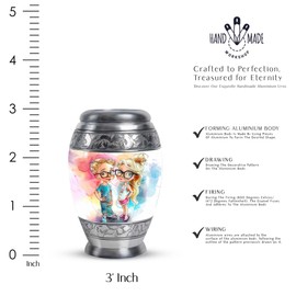 YATHABHISA Brother & Sister Theme 3 Inch, Funeral Urn Ashes, Pack of 1, Human Urns, Keepsake Urn for Human Ashes, Unique Urns, Urns for Ashes Adult, Adult Cremation Urns for Brother & Sister