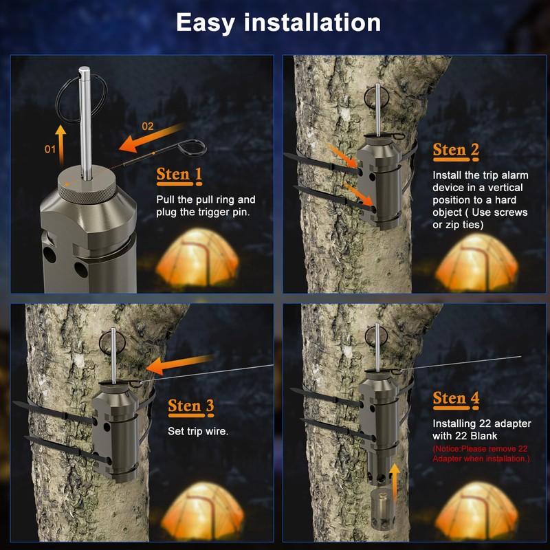 MTGSTOCL 2 Pack Upgraded Perimeter Trip Alarm 12 Gauge Camping