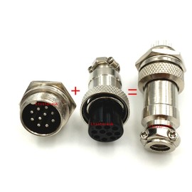 Lsgoodcare Aviation Connector GX16 10 Pin, 10Pairs GX16-10P 16MM Thread Male Female Wire Panel Metal Connector Plug 5A Circular Aviation Chassis Mount Socket with 10Pcs Aviation Caps