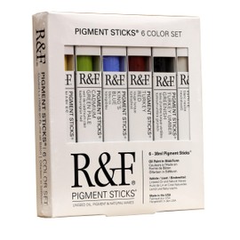 R&F Handmade Paints Oil Pigment Stick, Multicolor, Set of 6