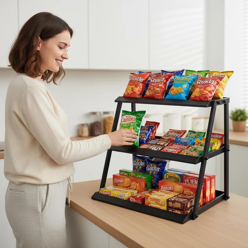 WWN 3-Tier Candy Display - Multi-Functional Counter Snack & Chip