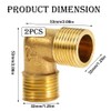 Pack of 2 Brass Angles 90 Degrees, 1 Inch Male