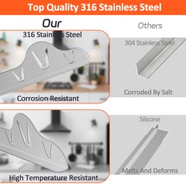 NISHCON Stove Counter Gap Covers, 316 Stianless Steel Stove Gap Filler Oven Side Gap Filler, Won't Melt Like Silicone or Corrode Away With Salt Like 304 Stainless Steel(23.6 Inches,2 PACK)