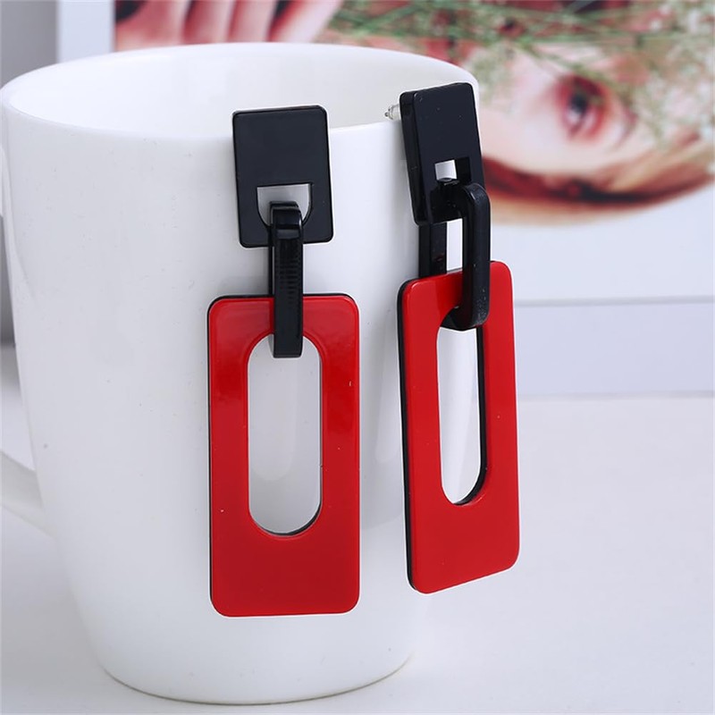 Boho Lightweight Retro Simple Acrylic Splicing Rectangle Earrings for Women