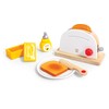 Hape White Wooden Pop-Up Toaster Set Pretend Play Breakfast Accessories