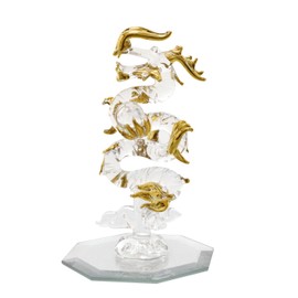 Forkart Handmade Glasswork Feng Shui Lucky Lucky Crystal Rising Dragon Dragon S Total Length 4.3 inches (11 cm)