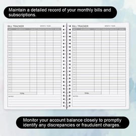 Bill Payment Tracker - Bill Tracker Notebook, Monthly Bill Organizer & Planner for Personal Budgeting Financial, Bill Payments Checklist Organizer, 5.8" x 8.25" Bill Organizer with Pocket
