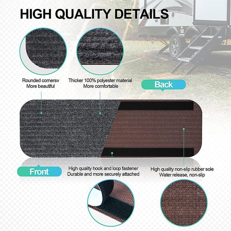 Ieron 4 pcs RV Step Covers, RV Stair Covers with