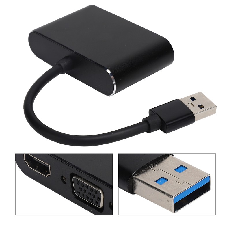 USB3.0 to High Definition Multimedia Interface VGA Adapter 2in1 HD