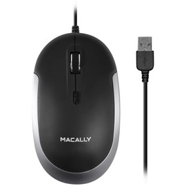 MacAlly Macally Dynamouse-Sg USB Optical Silent Click Mouse with 2 Buttons, Scrollwheel and Dpi Button For Mac and Pc, Space Gray