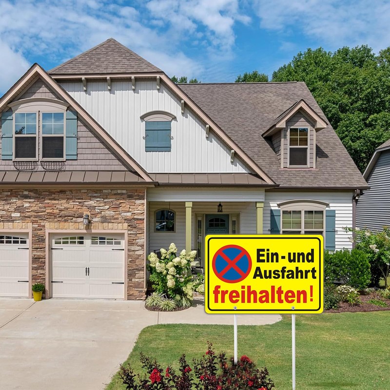 Felexdo Einfahrt Freihalten Sign with Posts, 30 x 20 cm