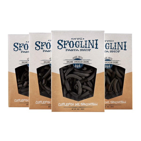 Sfoglini Cuttlefish Ink Spaccatelli Pasta, 16 Ounces, 4 Count