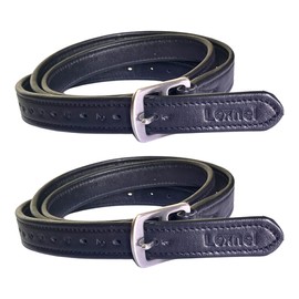 LEXNEL Non-Stretch Soft Stirrup Leather with Stainless Steel Hardware 1 Pair Pack of 2 (60 Inch - Black)