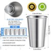 Honeydak 12 Pack Stainless Steel Cups 16 oz Metal Camping