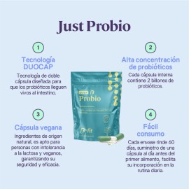 B-Fit Probióticos + Prebióticos | 60 Cápsulas | Salud Digestiva Total | Refuerza Defensas y Mejora Absorción | Fórmula Premium