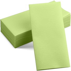 Disposable Linen-Feel Light Green Napkins, 12" x 17" Cloth-Like Paper Dinner Napkins For Wedding, Bathroom, Party Or Event, 50 Pack