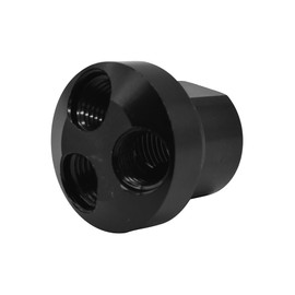Interstate Pneumatics FPM84A Aluminum Round Manifold - 3 Way Adaptor 1/2 Inch NPT Inlet x 1/4 Inch NPT Outlet (3X)