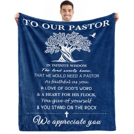 Pastor Appreciation Gifts Blanket,Pastor Gifts for Men,Unique Pastor Gifts,Appreciation Day Birthday Christmas Thank You Gifts for Pastor,Christian Religious Pastor Gifts,Pastor Throw Blanket 60"x50"