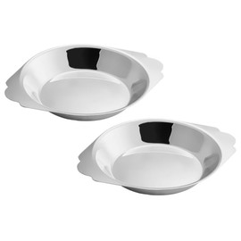Soro Essentials- 10 oz. Stainless Steel Round Au Gratin Dish Set of 2 - Serving Dish for Individual Serving Casseroles Lasagna and Cobblers Table Serving Dishes Casserole Dishes Individual Gratin Dishes