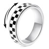 Fidget Ring for Anxiety Men Women: Black and White Checkered