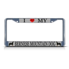 Fastasticdeals Love Bernese Mountain Dog Dog License Plate Frame Tag Holder Cover