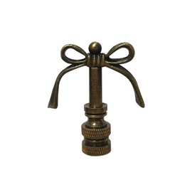 Royal Designs Bow Tie Design 2" Lamp Finial for Lamp Shade, Antique Brass - Single