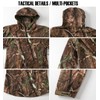 CARWORNIC Men's Camo Quiet Hunting Jacket Waterproof Softshell Fleece Lined