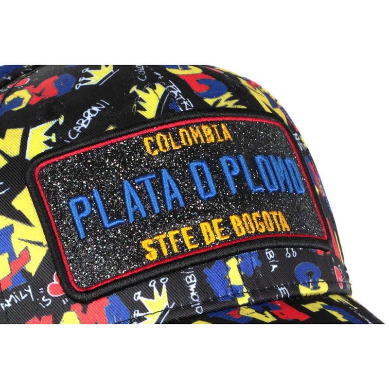 Plata o Plomo Baseball Cap Black and Blue Unisex One