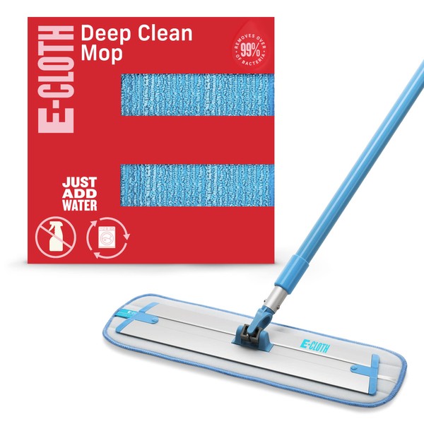E-Cloth Deep Clean Microfiber Mop - Multi-Surface Cleaning & Dust Mop for Hardwood Floors, Stone, Laminate, or Tile Scrubbing - Floor Mops for Cleaning - 1 Reusable Mop Pad