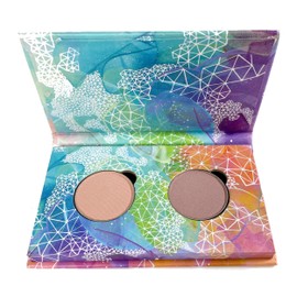 Honeybee Gardens Mini Skinny Duo Eye Shadow Compact in Canterbury and Cameo, Longlasting, Refillable & Customizable, Vegan, 26mm Pans