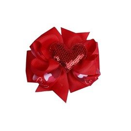 Red Valentine's Day bows hairpin rose Heart-shaped Bowknot Hair Pins hair accessory.(QRJ6) (Red)