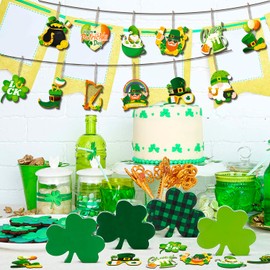 St Patricks Day Ornaments for Tree, 36 Pieces St. Patrick's Day Tree Decoration, St. Patrick's Day Gnomes Pendant & St. Patrick's Day Hanging Wooden Ornaments, for St. Patrick's Day Party Decorations