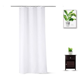 WellColor 36x72 Shower Curtain Liner, Water Repellent Small White Fabric Cloth Shower Curtain Sets for Spa Hotel, Machine Washable, Odorless, Stall Size