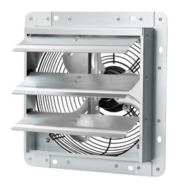 GCJ 12 Inch Shutter Exhaust Fan Wall Mounted, High-Speed 1600 RPM, Attic Fan, Suitable for Ventilation, Extraction, and Exhaust in Garages, Greenhouses, Shops, Attics, and Sheds