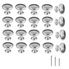 ShipeeKin 20 x Silver Polished Chrome Furniture Knobs, Cupboard Knobs,