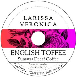 English Toffee Sumatra Decaf Coffee (Single Serve K-Cup Pods) (Gourmet, Naturally Flavored, Whole Coffee Beans) (12 pods, ZIN: 572654) - 2 Pack