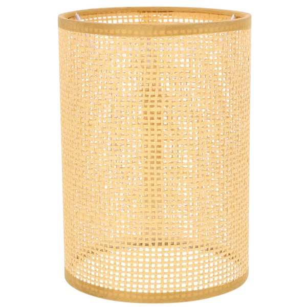 Angoily Rattan Drum Lamp Shade, Replacement Barrel Lampshade, E27 E14