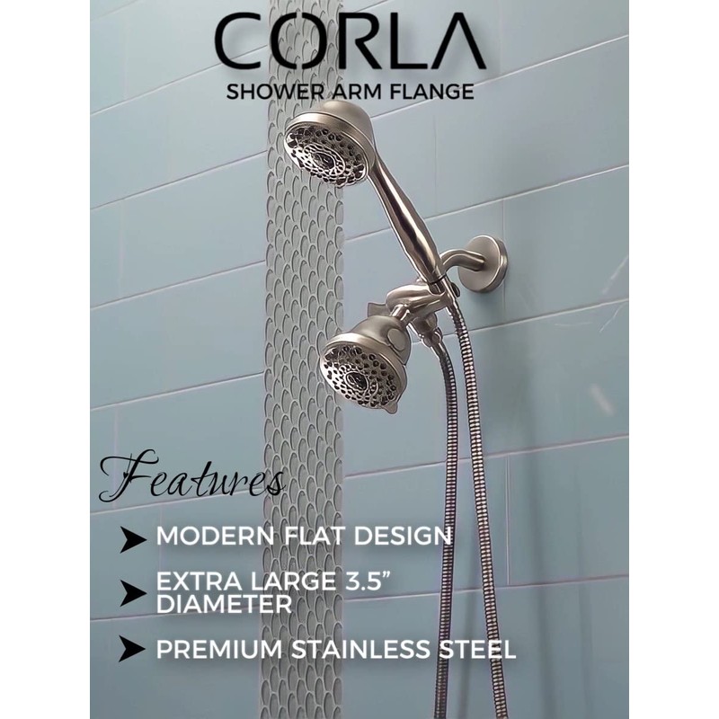 Corla Modern Shower Arm Flange 3.5” Extra Large | Universal